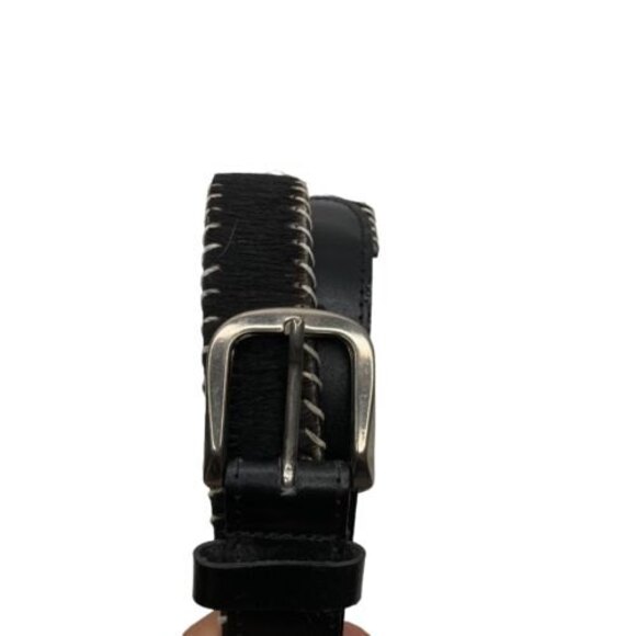 Kapmwtal Cowhide Hair On Leather Men’s Belt Black NEW main image 5